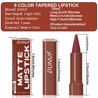 9 Pcs Matte Long-Lasting Waterproof Lip Liner & Lipstick Set