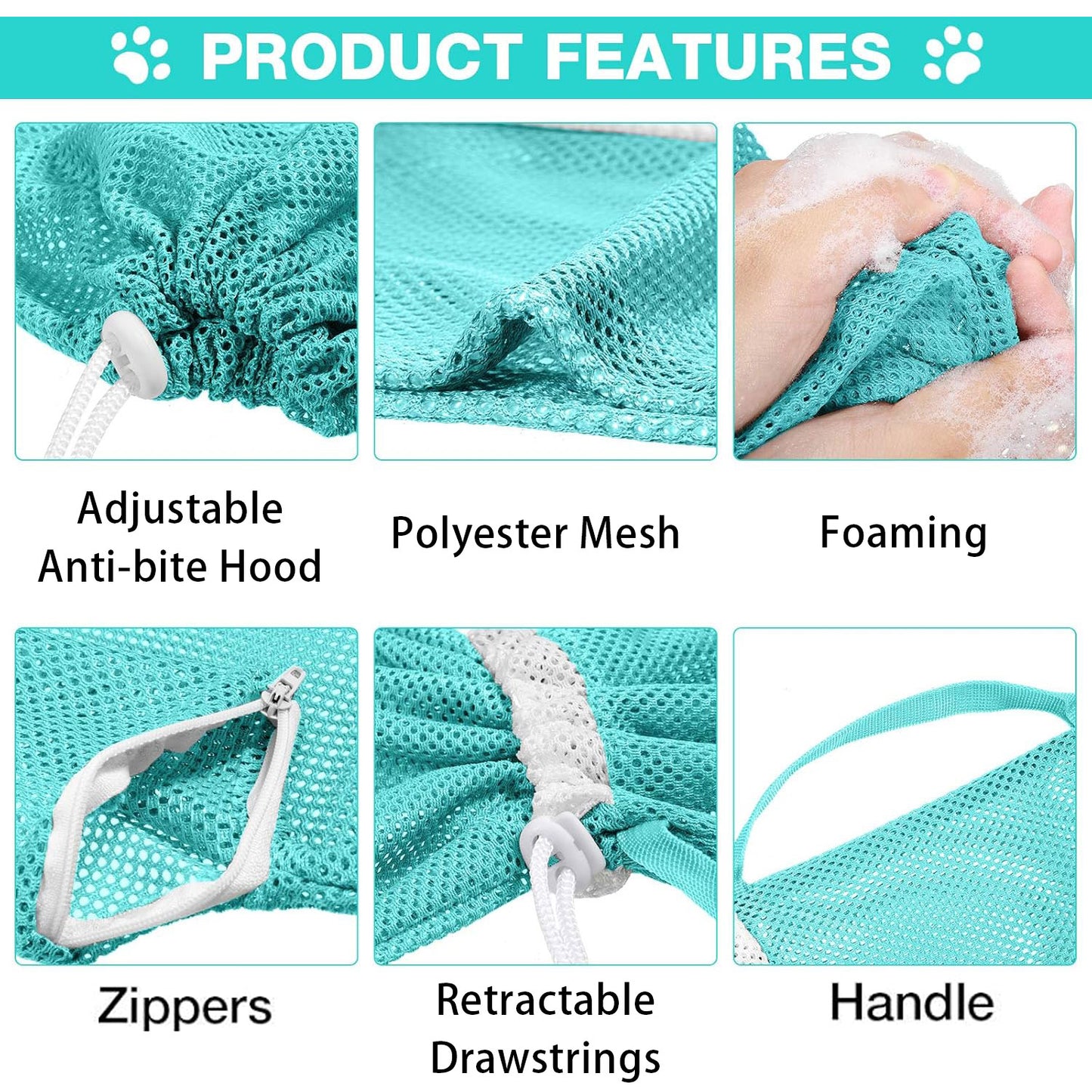Multifunctional Grooming Bathing Adjustable Cat Shower Net Bags