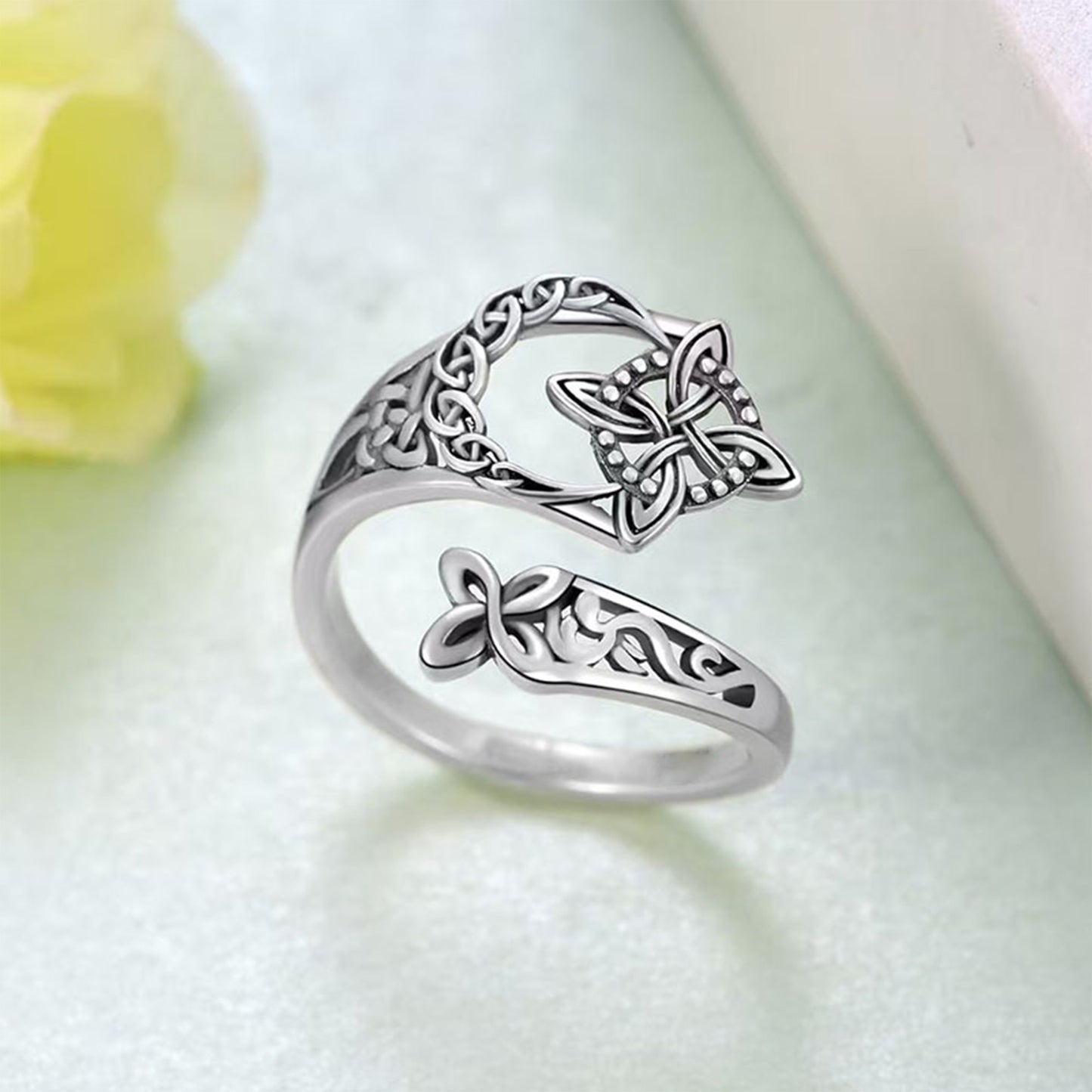 Vintage Celtic Knot Ring for Women, Boho Witches Protection Knot Timeless Symbolism