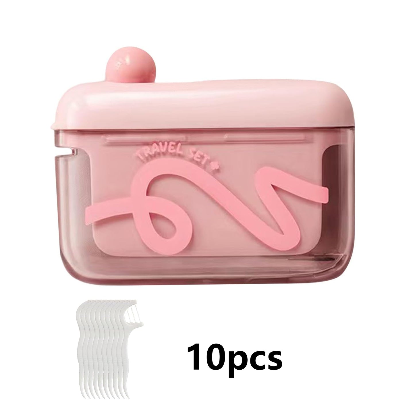 Travel Floss Picks Case - Automatic Pop-Up Dispenser, 10 Count Dental Flosser