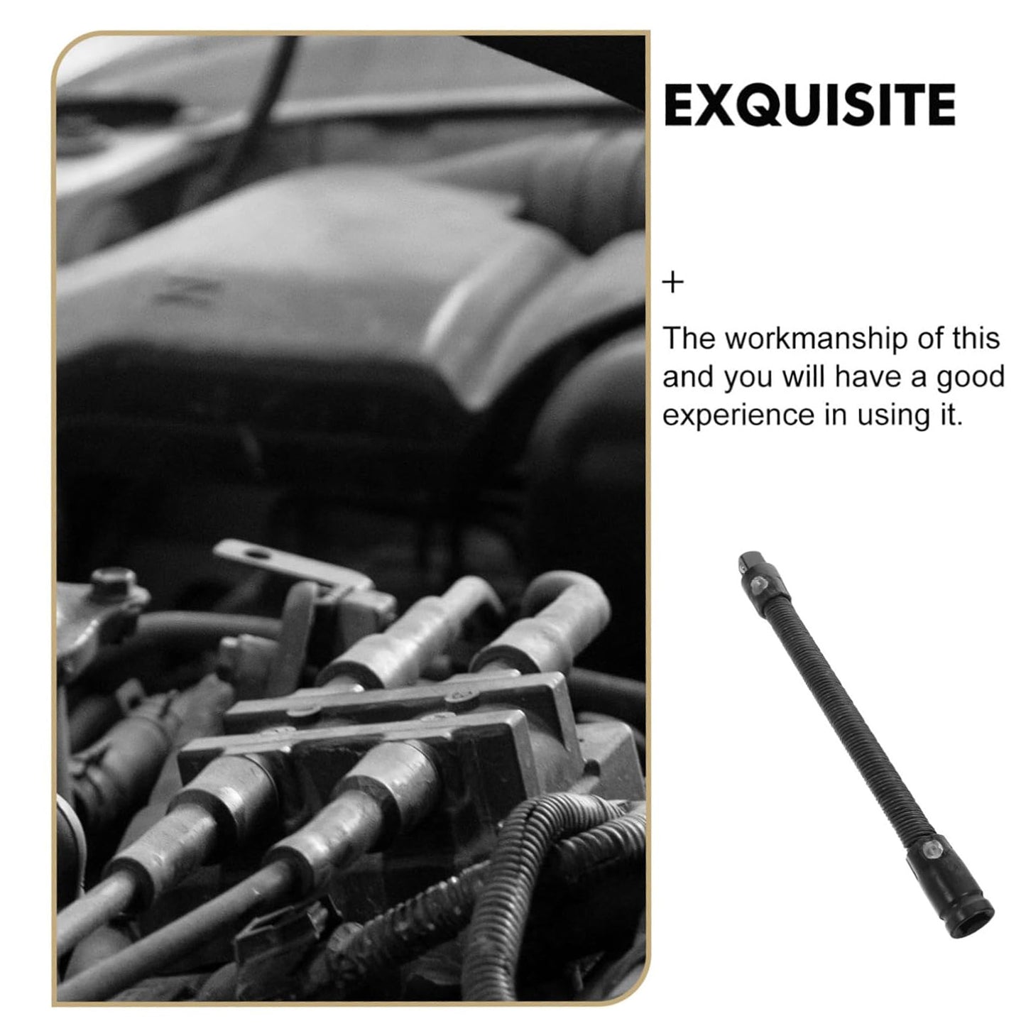 255mm Flexible Drive Socket Extension Bar Adapter with 360° Rotating Shaft for Tight Space