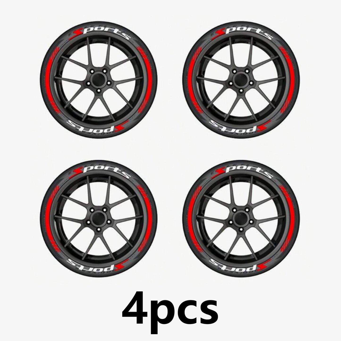 4 Piece Set Car Motorcycle Tire Decoration Stickers