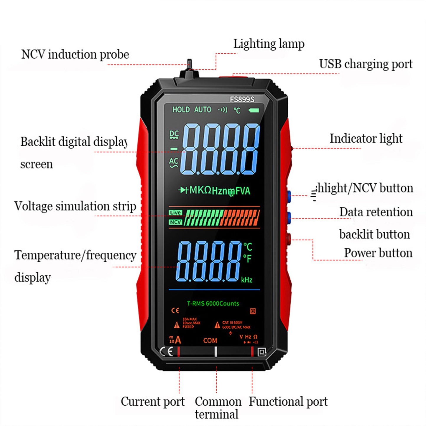 USB Rechargeable Digital Multimeter