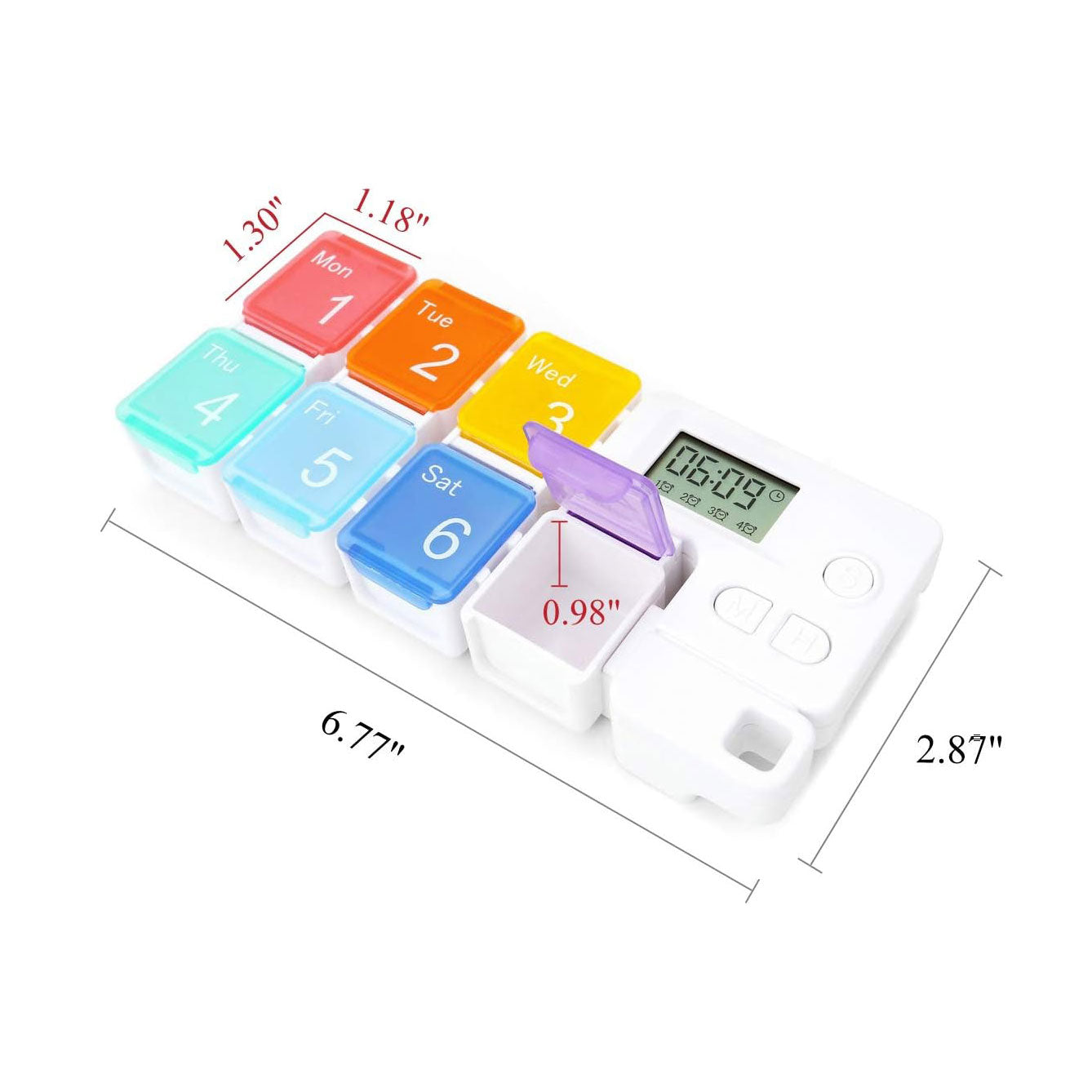 7 Days Pill Dispenser Organizer with Reminder Alarm