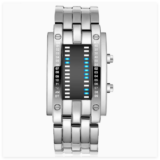 Binary Matrix Blue LED Digital Watch