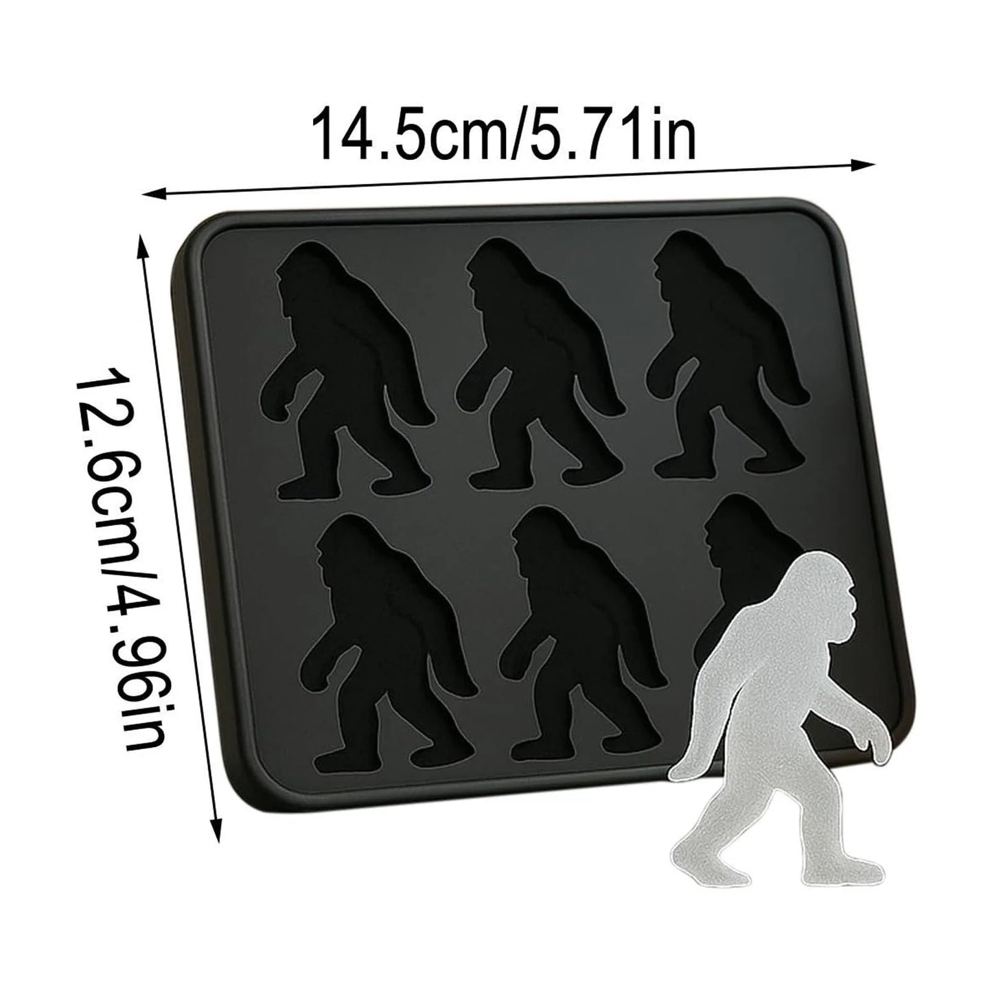 Bigfoot Ice Mold, Sasquatch Shape Silicone Ice Cube Molds, Easy Release & Dishwasher Safe