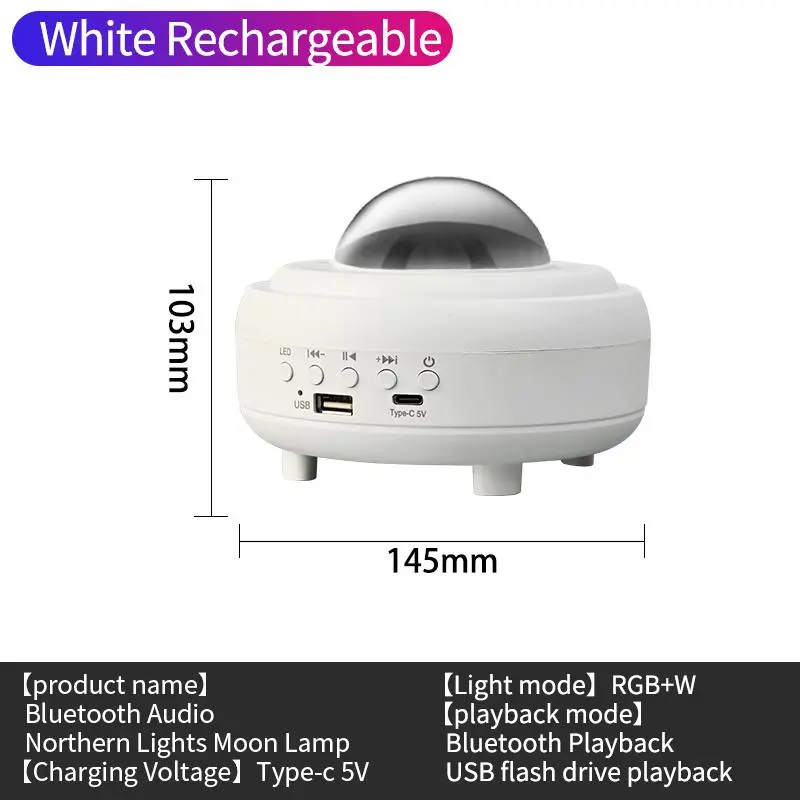 UFO Spaceship Projection Starry Sky Lamp with Bluetooth Speaker LED Lights Bedroom RGB Aurora Moon Lamp