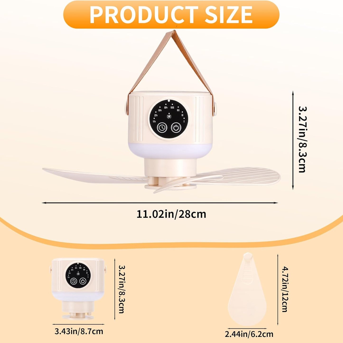 Rechargeable Mini Hanging Fan with Remote Control