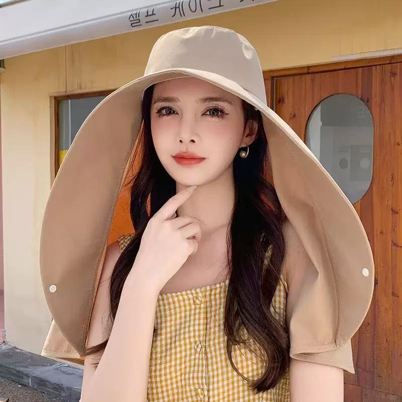 Women's Sun Hat – Wide-brimmed design with a neck flap