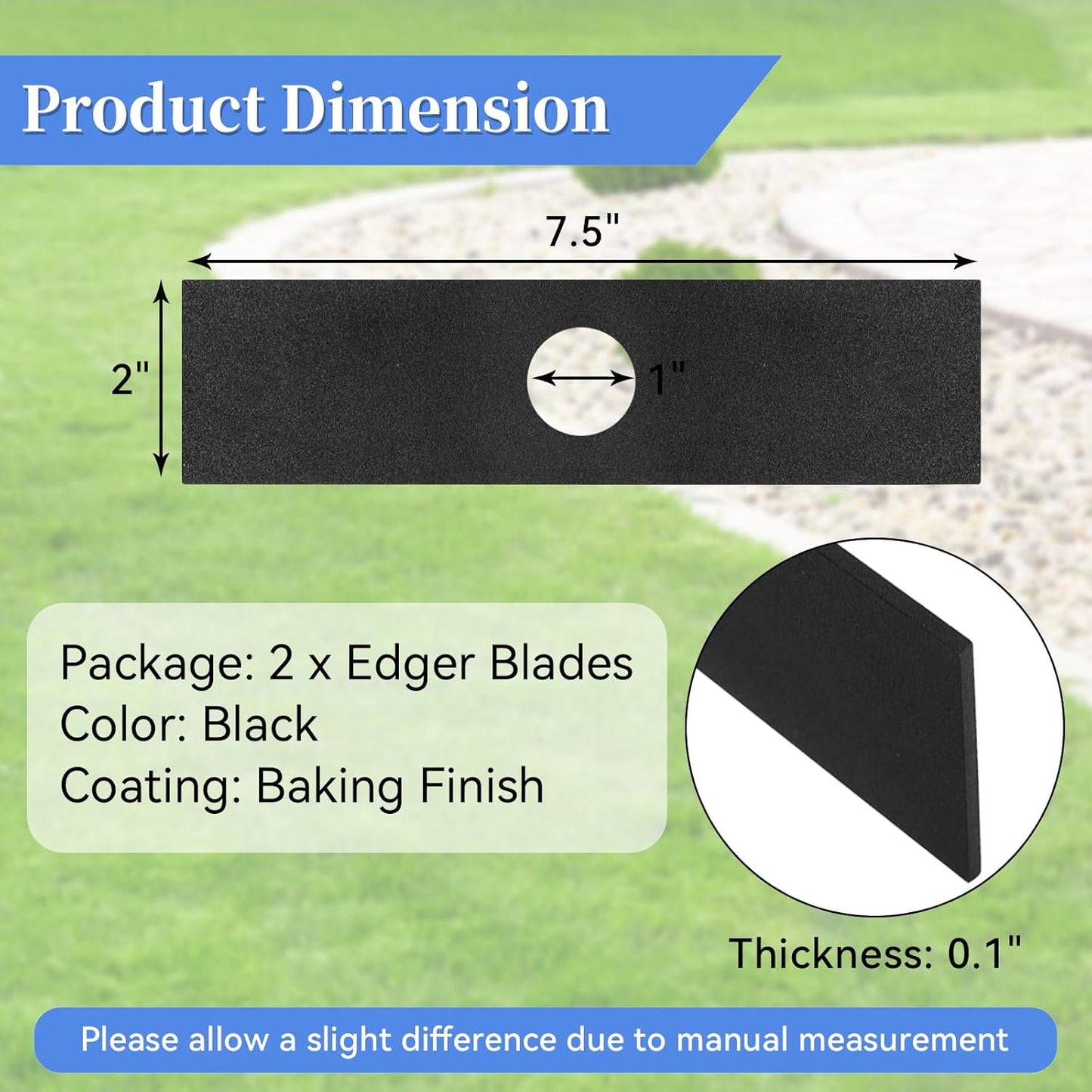 2 Pack 7-1/2" Edger Blades (1” Center Hole)
