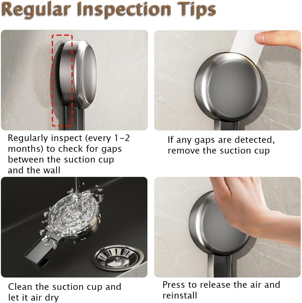 Wall Mounted Nail Free Installation Suction Cup Towel Bar - Swivel Towel Racks for Bathroom