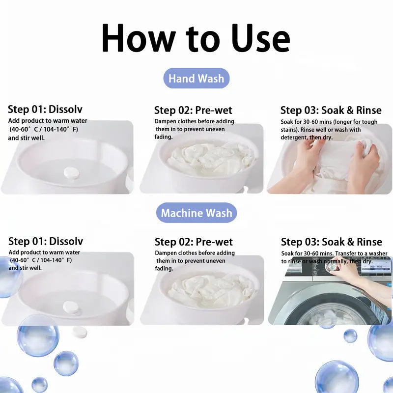 Active Oxygen Cleaning Tabs - No Scrub Shoe & Fabric Stain Remover, Whitening & Deodorizing (18 Tabs)