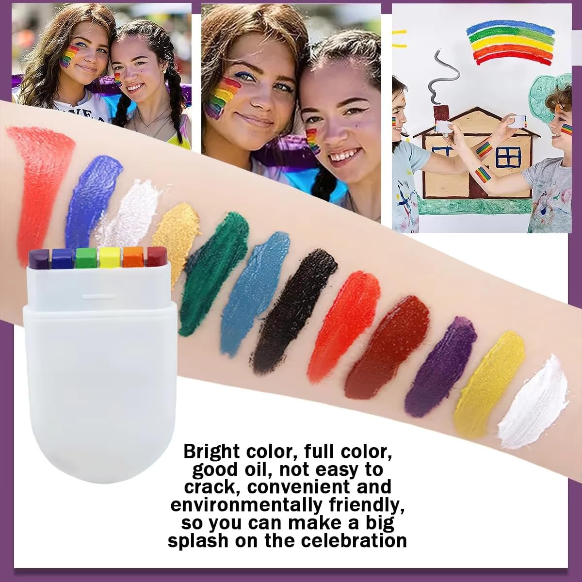 World Cup 2026 Soccer Ball Easy Clean Rainbow Face Paint Kit