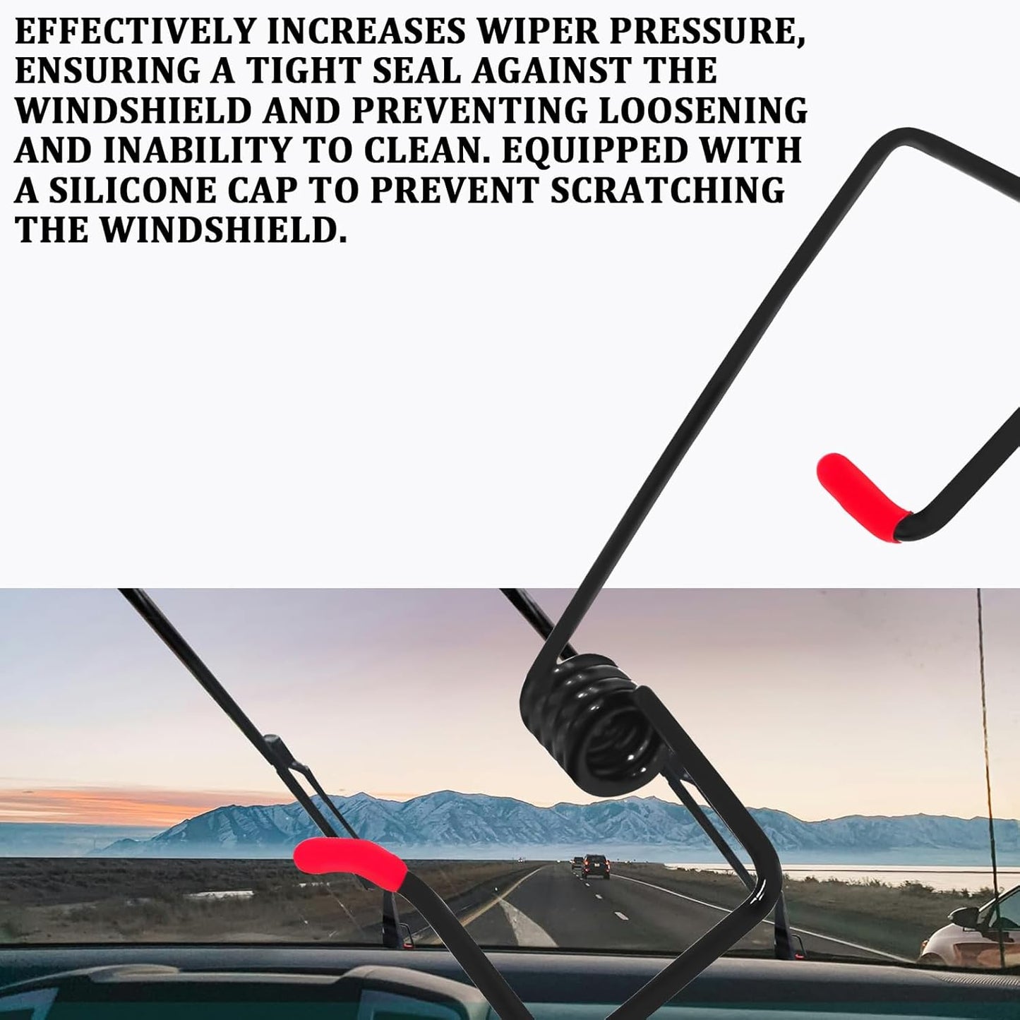 4PCS Windshield Wiper Arm Puller Pressure Spring Booster Set for Improved Visibility in Rain & Snow