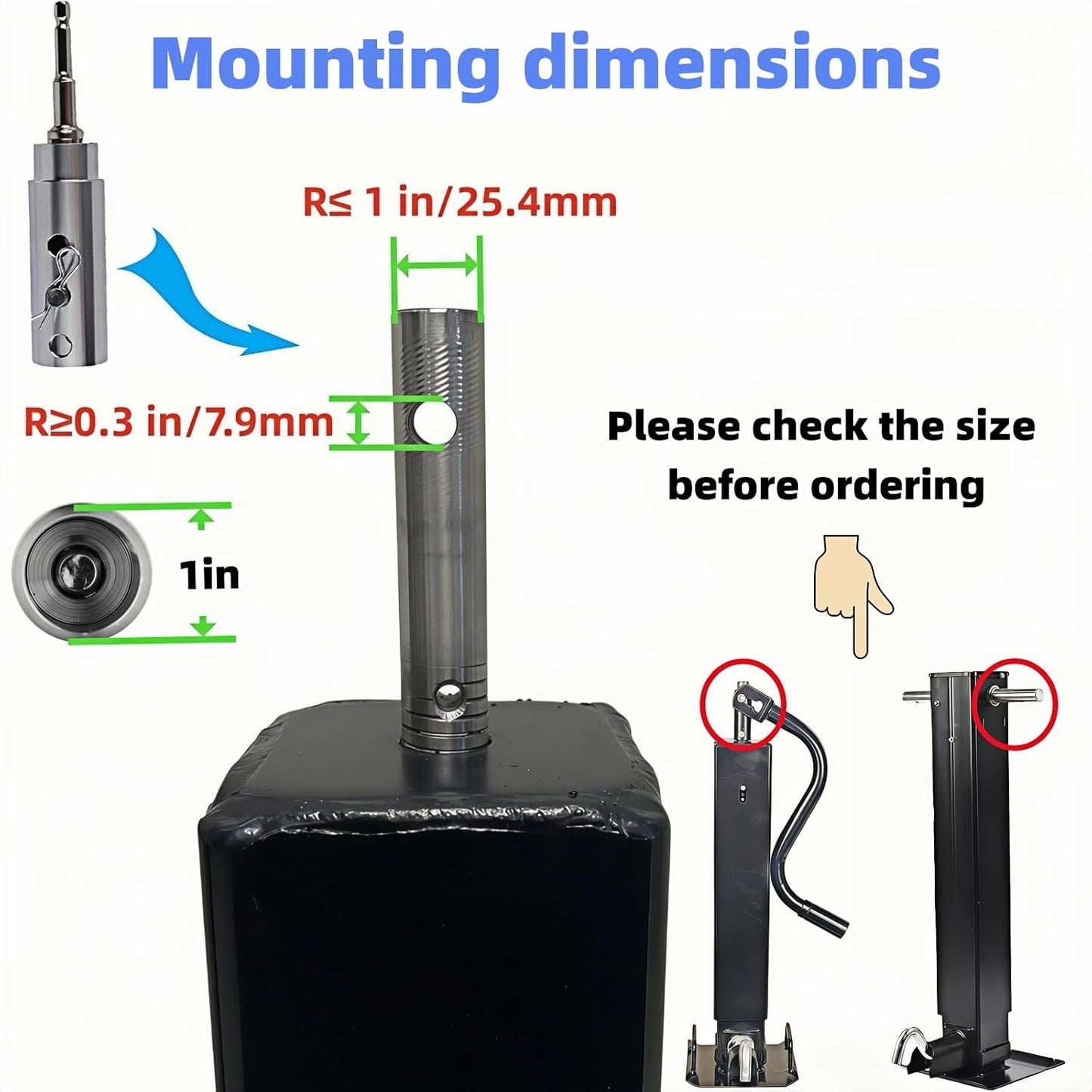 Heavy Duty Trailer Jack Drill Adapter Set for RV, Construction, Dump Trailers