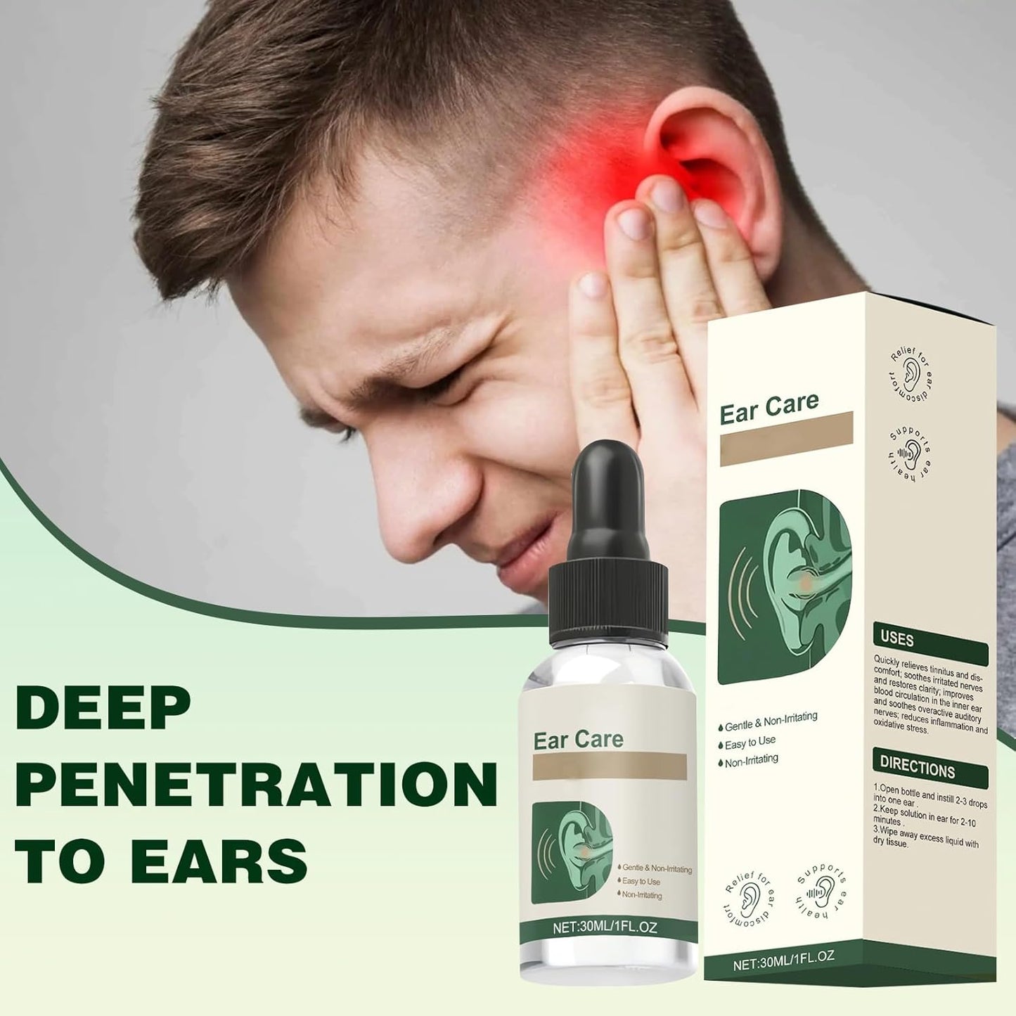 2PCS Ear Care Drops for Ringing Ears, Earwax Removal Serum
