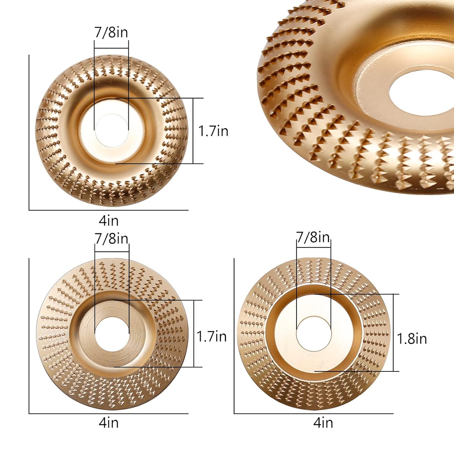3PCS Wood Carving Disc Set Aperture Woodworking Grinding Disc Polishing Wheels