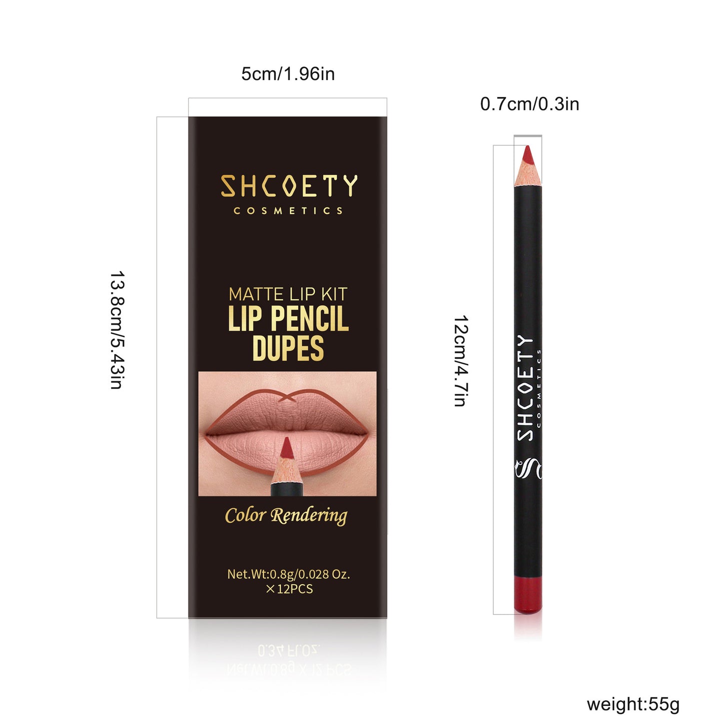12 Colors Matte Lip Liner Set