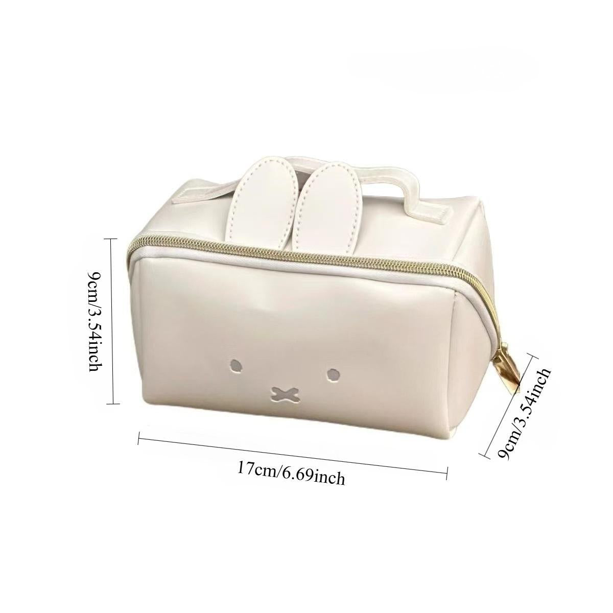 Miffy Large Capacity Handheld Makeup Bag Kawaii PU Leather Waterproof Portable