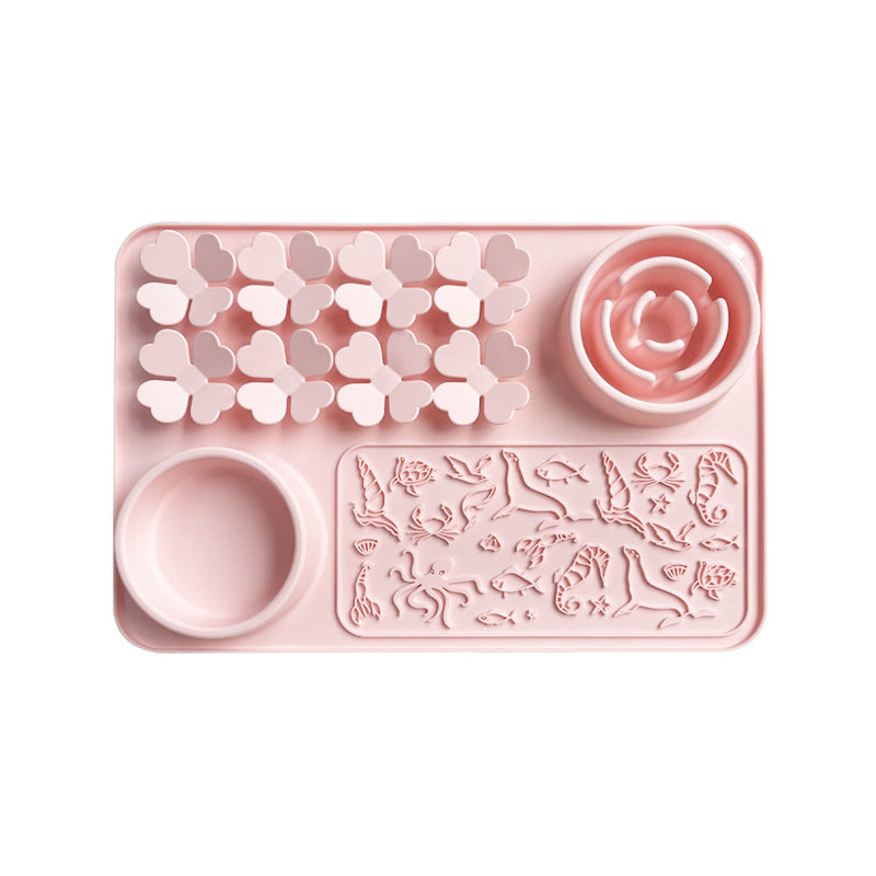 Slow Feeder Bowl Silicone Lick Mat for Dogs & Cats