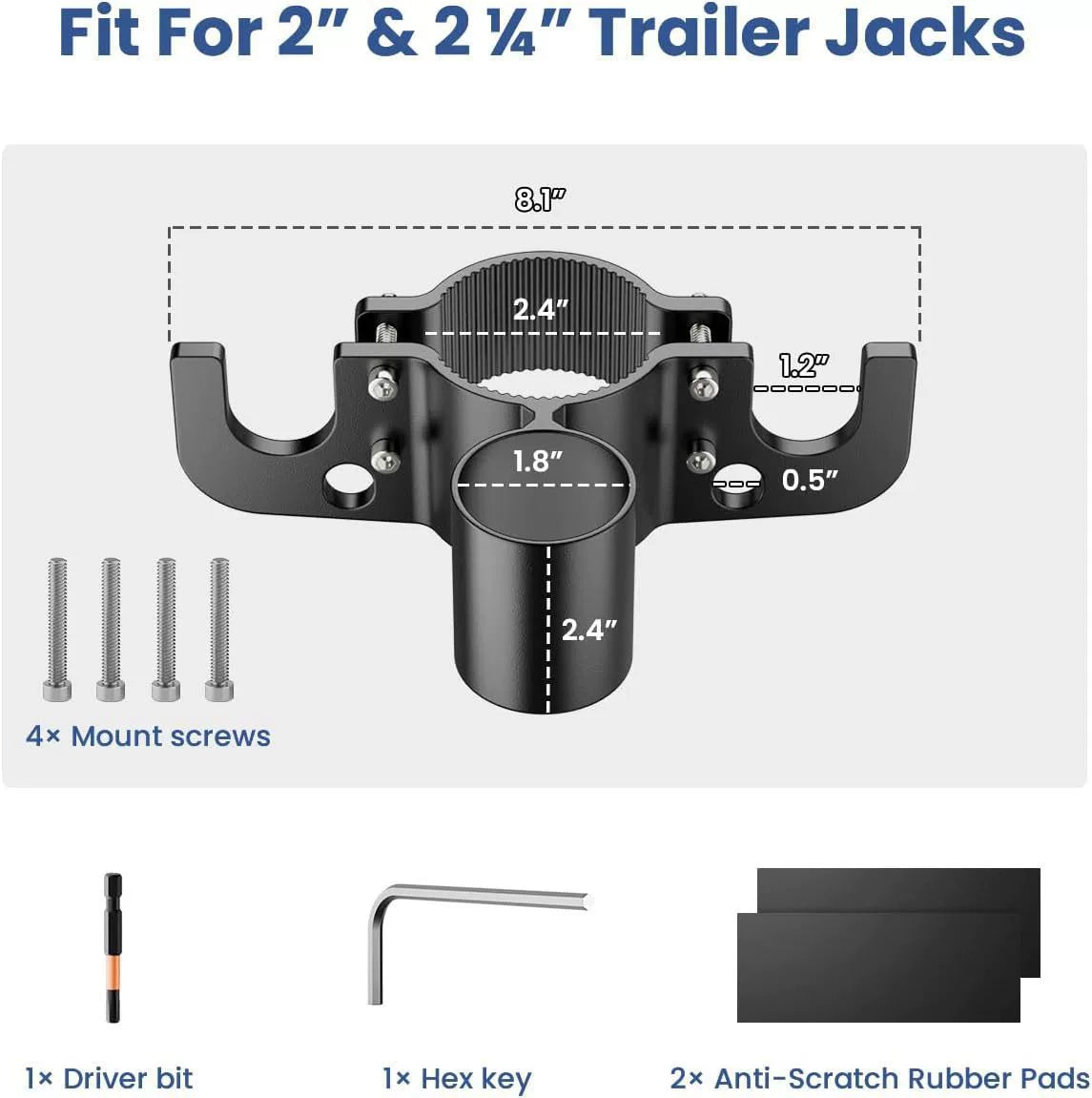Aluminum Trailer Towing Chain Organizer with 7-Way Plug Holder