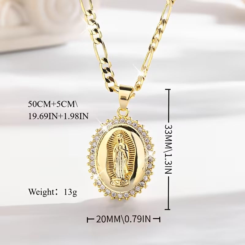 Elegant Virgin of Guadalupe Pendant Necklace