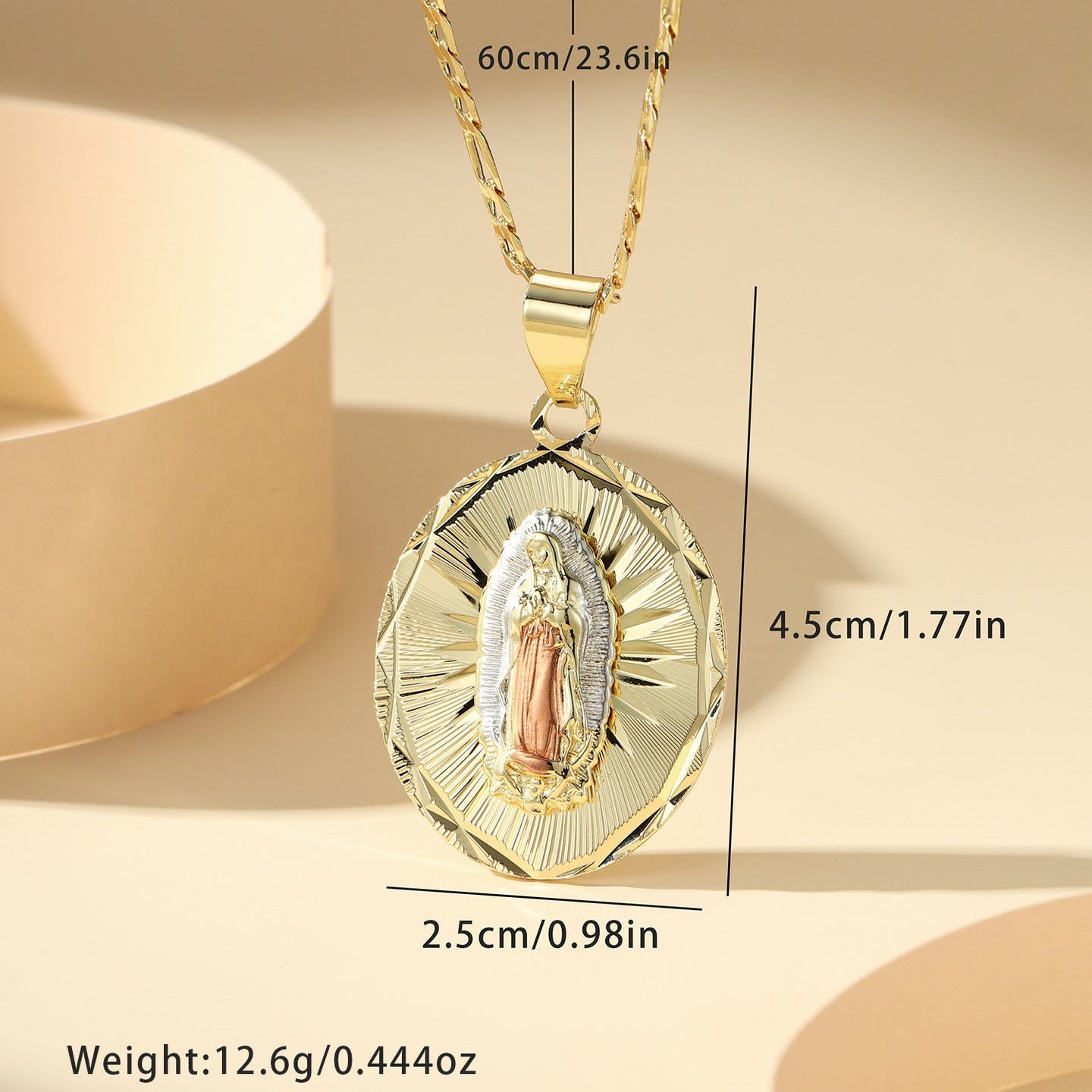 Virgin Mary Guadalupe Pendant Necklace Charm for Women and Girls