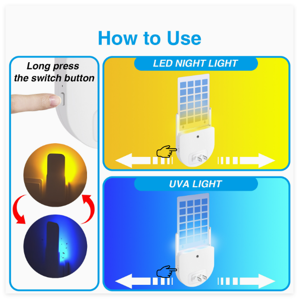 Flying Insect Trap for Indoor Use – Plug-in Bug Catcher with 5 Refill Cartridges & Blue/UV Light Technology – Mess-Free Solution for Gnats,