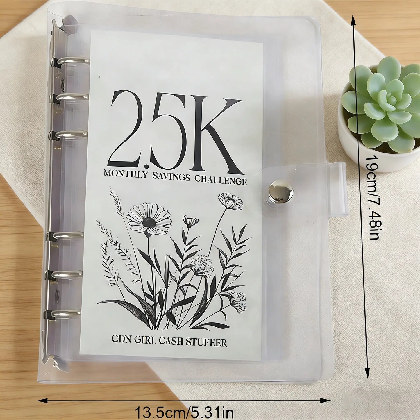 12-Month Money Saving Binder ,10K / 5K / 2.5K Savings Challenge ,Cash Envelope Budget Planner for Home & Office