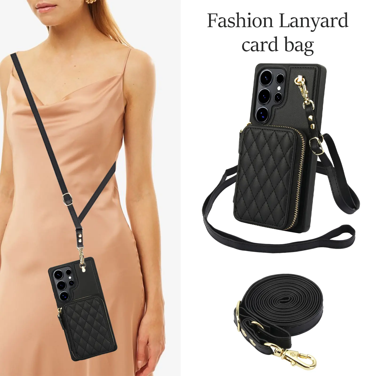 RFID Blocking Wallet Case for Samsung Galaxy S Series – PU Leather Crossbody with Wrist Strap & Kickstand