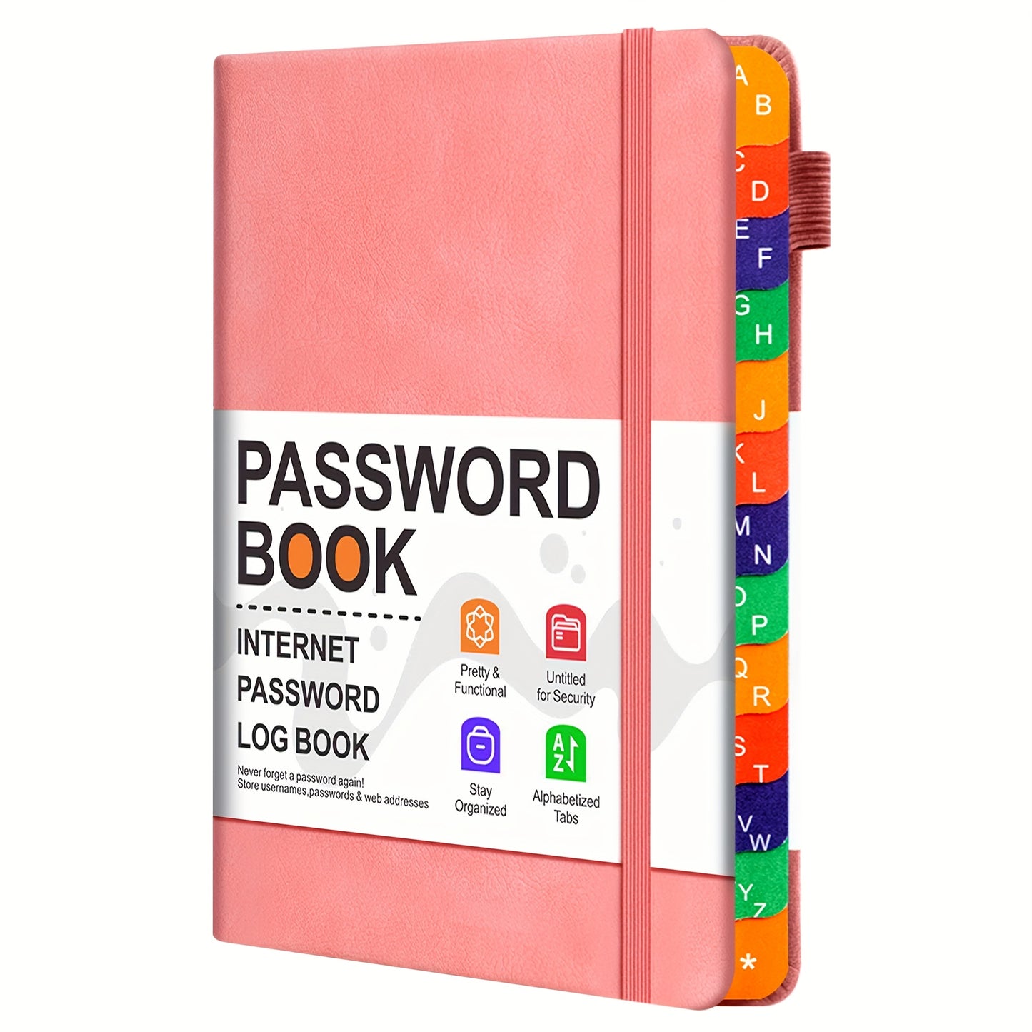 Password Book with Alphabetical Tabs – Internet Address & Password Organizer