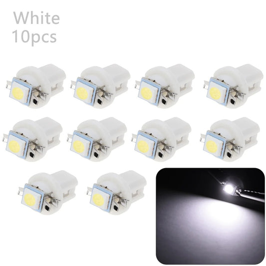 10 Pcs T5 B8.5D 5050 SMD Car LED Dashboard Instrument Lights