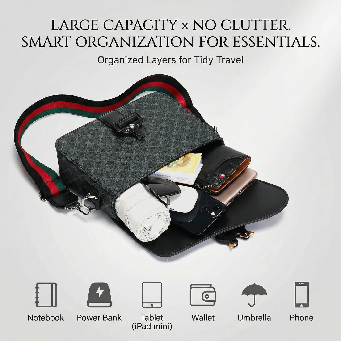 Flap-top stylish business shoulder bag
