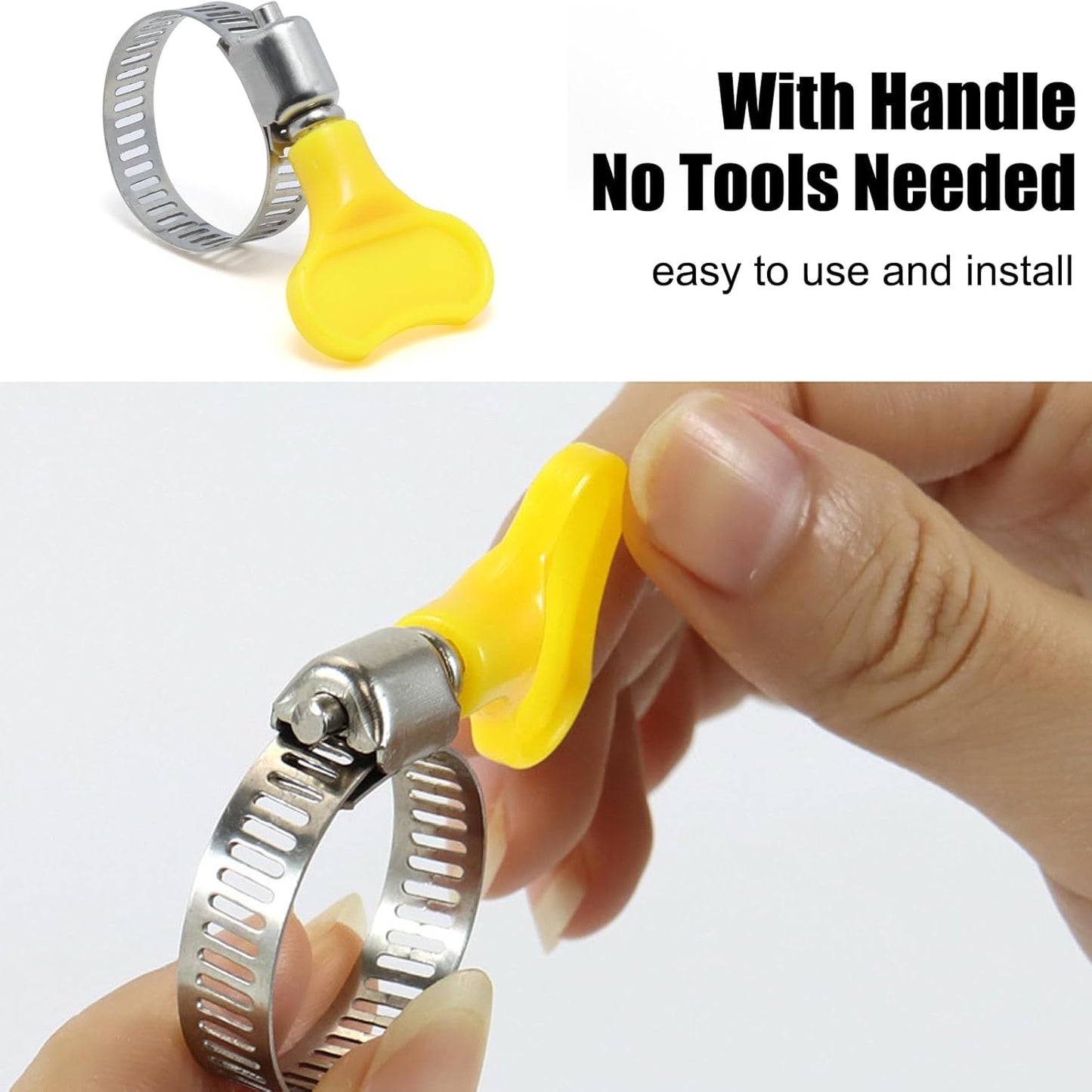 Adjustable Garden Hose Nozzle, Multi-Pattern Spray Nozzle | with Adjustable Stainless Steel Hose Clamp
