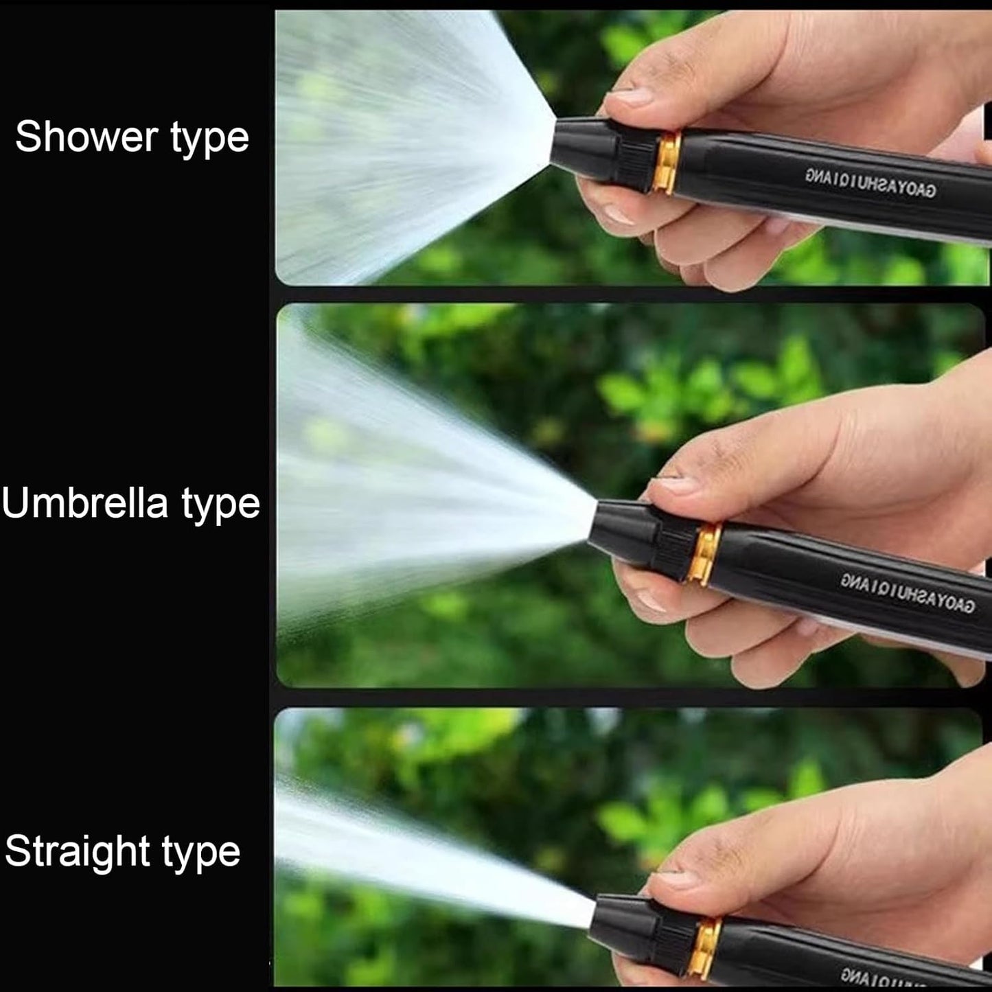 Adjustable Garden Hose Nozzle, Multi-Pattern Spray Nozzle | with Adjustable Stainless Steel Hose Clamp