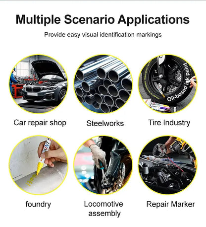 12Pcs Waterproof Permanent Paint Marker Pen for Car Tyre Tire Tread