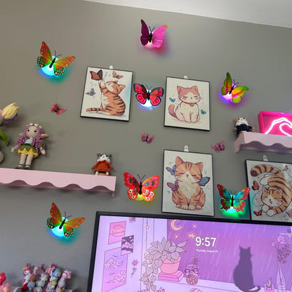20 Pack 3D Butterfly Wall Decor with Glowing Lights