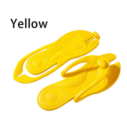 Foldable Non Slip Flip-Flop Travel Slippers - Lightweight EVA, Breathable, Waterproof, Shock-Absorbing Features for Unisex Adults