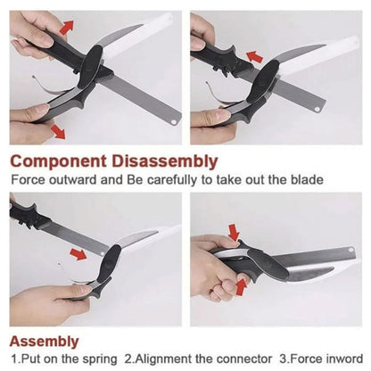 2-in-1 Multifunctional Detachable Kitchen Scissor with Cutting Board