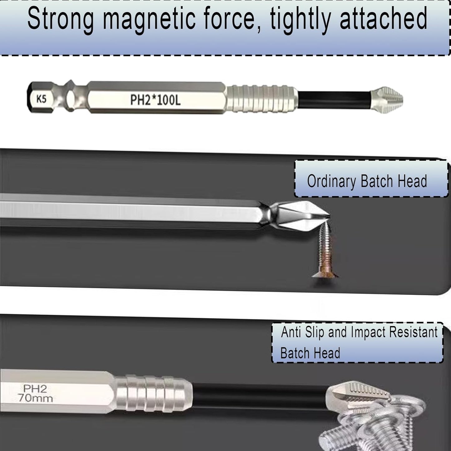 9pcs Strong Magnetic Screwdriver Drill Bit Set