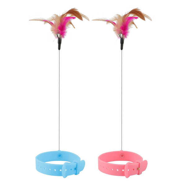 2Pcs/set Cat Collar Toy with Neck Collar, Interactive Self Playing Toys