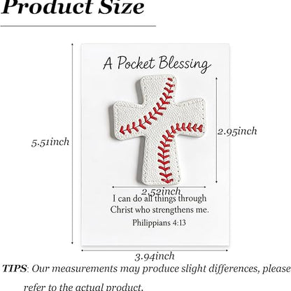 Baseball Pocket Cross Blessing Gift Encouragement Token(2PCS)