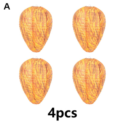 4Pcs Hanging Fake Wasp Nest Decoy Outdoor Fake Hornets Nest Decor for Home and Garden