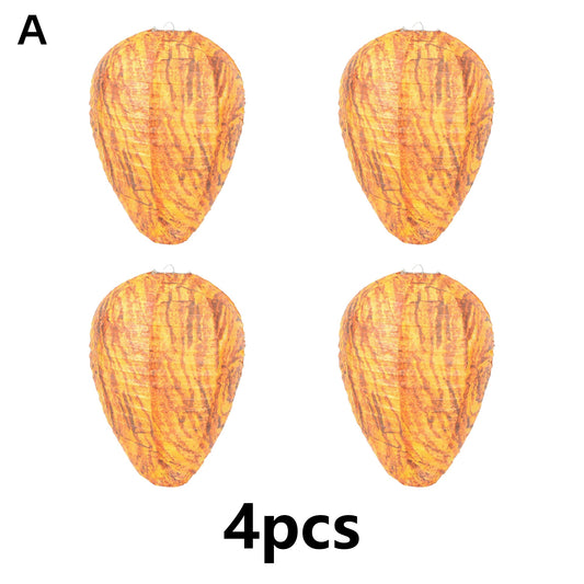 4Pcs Hanging Fake Wasp Nest Decoy Outdoor Fake Hornets Nest Decor for Home and Garden