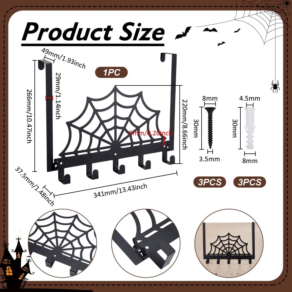Halloween Gothic Spider Web Bathroom Decor Towel Rack