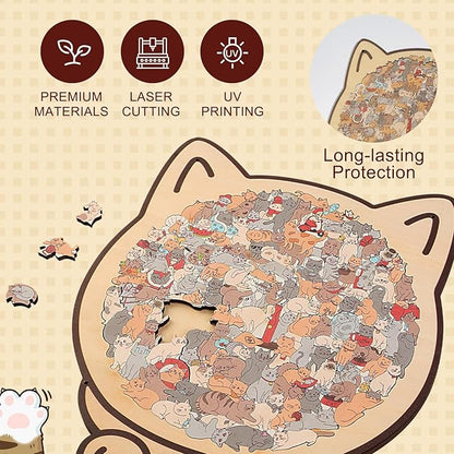 Cats Shaped Wooden Puzzle