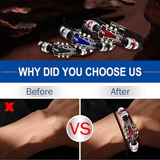 Retro Faux Leather Guitar Bracelet