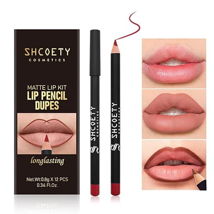 12 Colors Matte Lip Liner Set