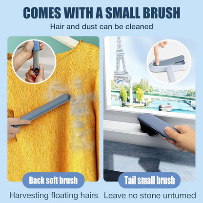 Long Handle with Sticky Dust Pet Hair Removal Brush with Two Small Brushes Suitable for Furniture, Sofa, Bed, Clothing