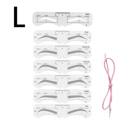6 Styles, Soft, Reusable Eyebrow Template Kit with Strap